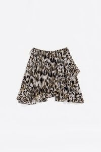 Khaki Plumancha tiered miniskirt