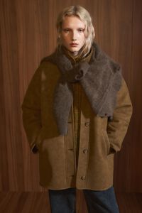 Light olive fur lined jacket