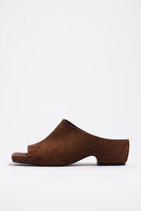 Brown suede heeled sandal