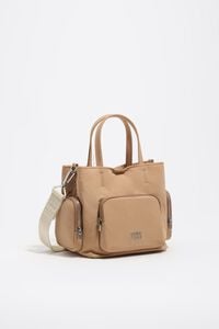 Small camel nylon Pocket crossbody bag