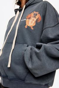 Gray-blue dachshund logo hoodie