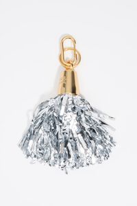 Metallic pompom key ring