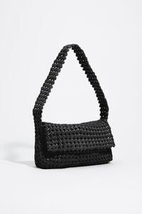 Medium black plaited leather Hobo bag