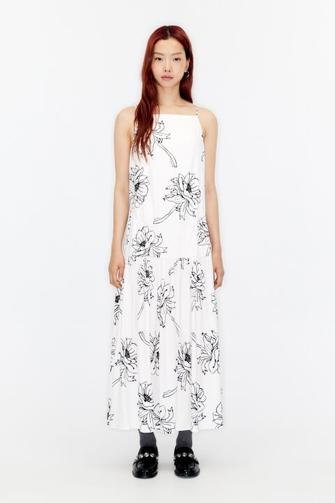 Buy Bimba Y Lola Coral-print Midi Dress - White At 30% Off