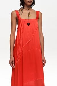 Red flared A-line dress