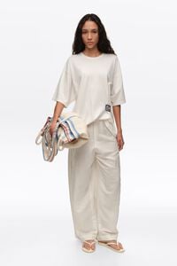 White ruched T-shirt with custom label