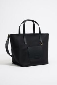 Bolso bandolera mediano nylon negro