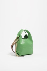 Mini emerald leather Paper crossbody bag