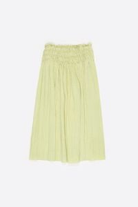 Olive mini Dots ruched flare skirt