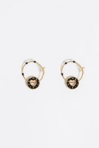 Pendientes aro logo negro