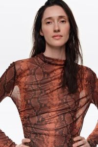 Caramel Snake Romantic ruched tulle T-shirt