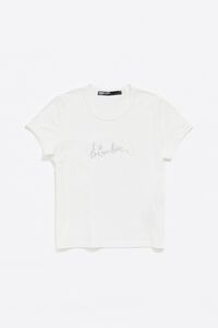 Camiseta logo piedras marfil