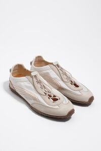 White suede and nylon 13 28 ballerina sneaker