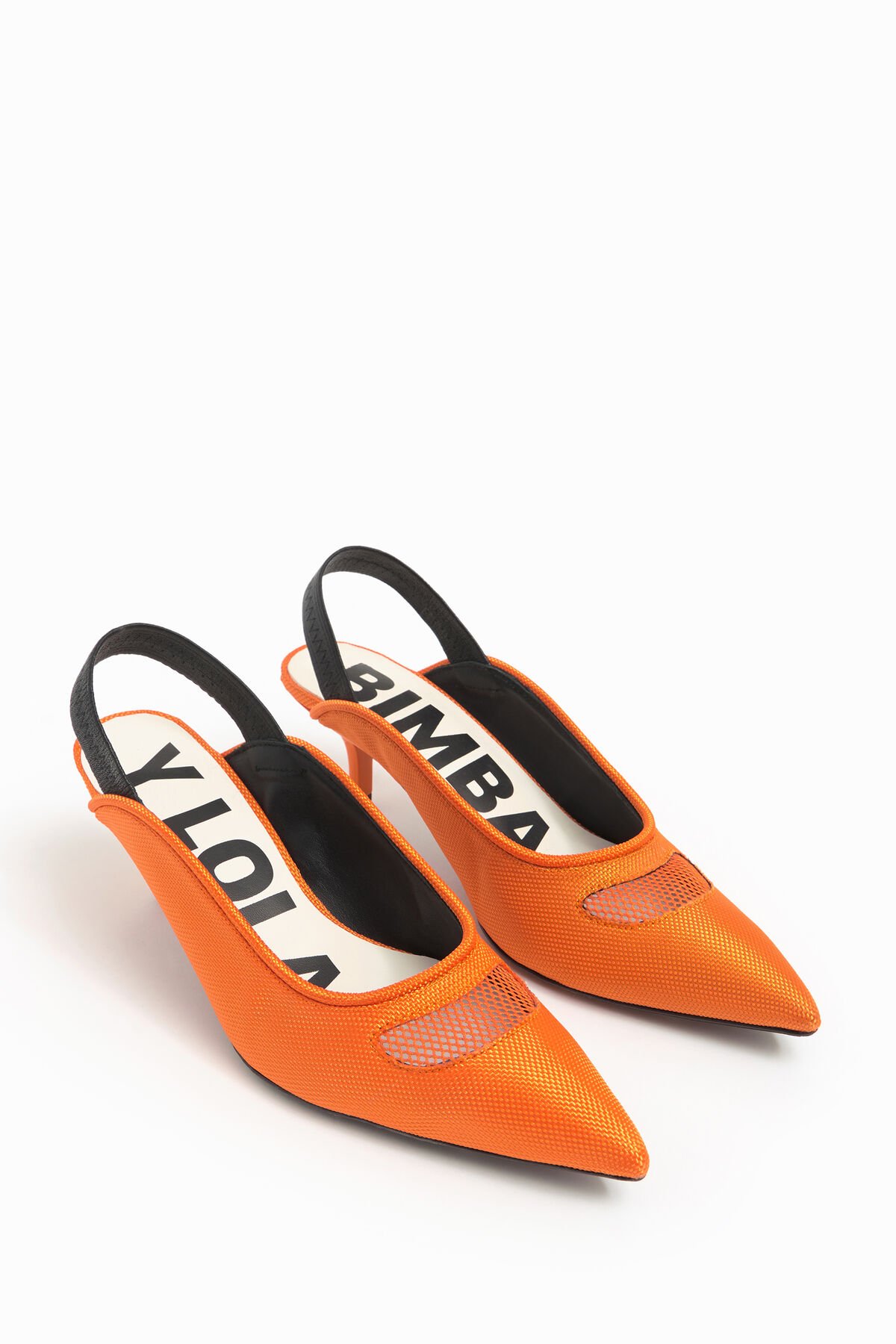 Orange nylon court shoe