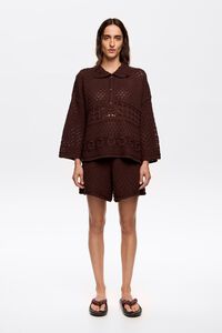 Short crochet marr&oacute;n oscuro