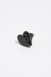 Black lacquered textured heart ring