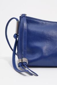 Small electric blue leather crossbody bag