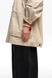 Pulseira p&eacute;rolas e cora&ccedil;&atilde;o vermelho