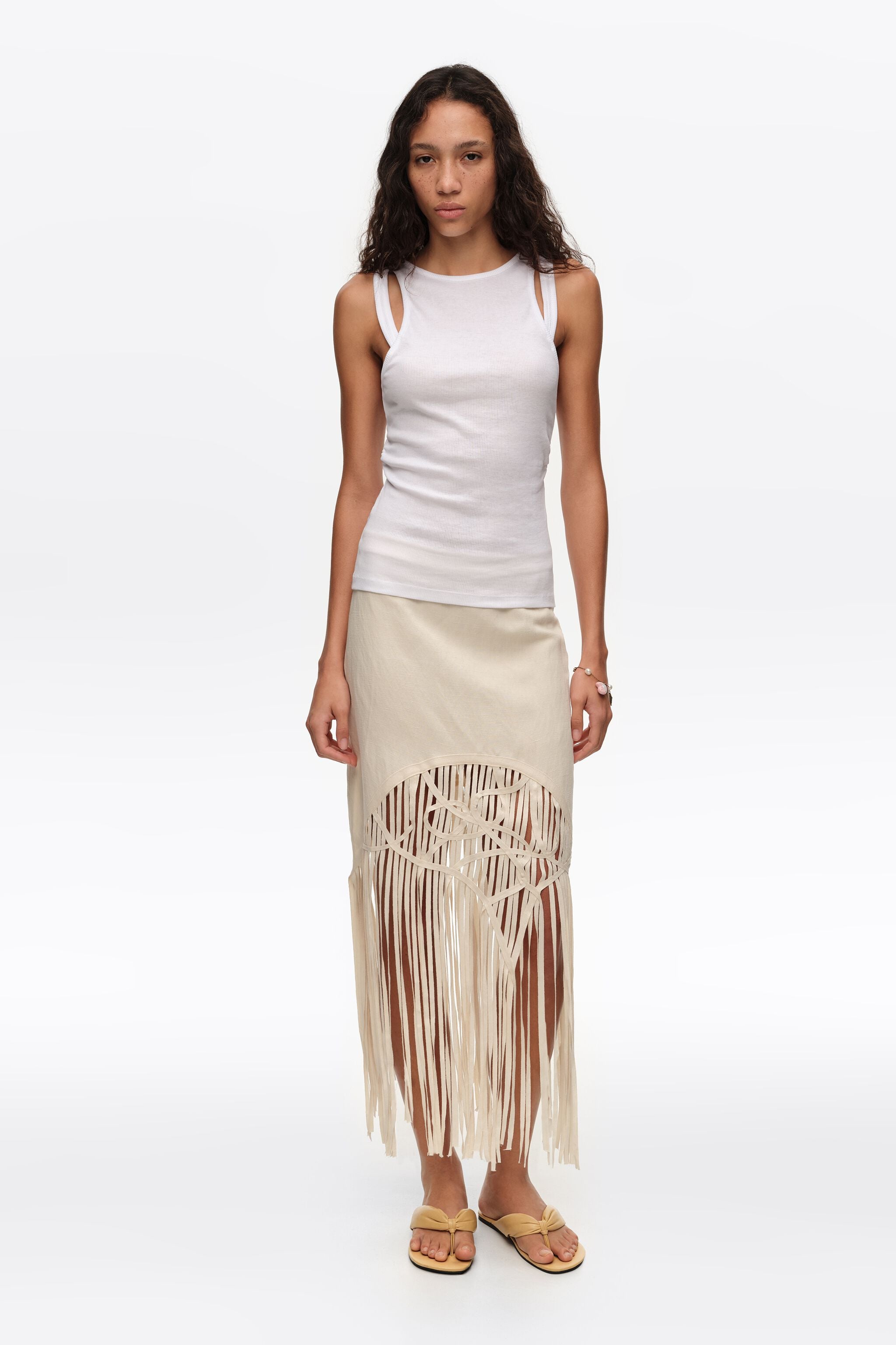 サロペット・オーバーオール・オールインワン eaphi linen ilke fringe salopette サロペット・オーバーオール・オールインワン eaphi linen ilke fringe