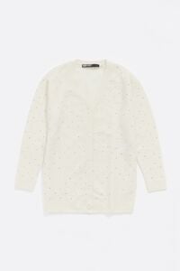 Ivory mohair rhinestones cardigan