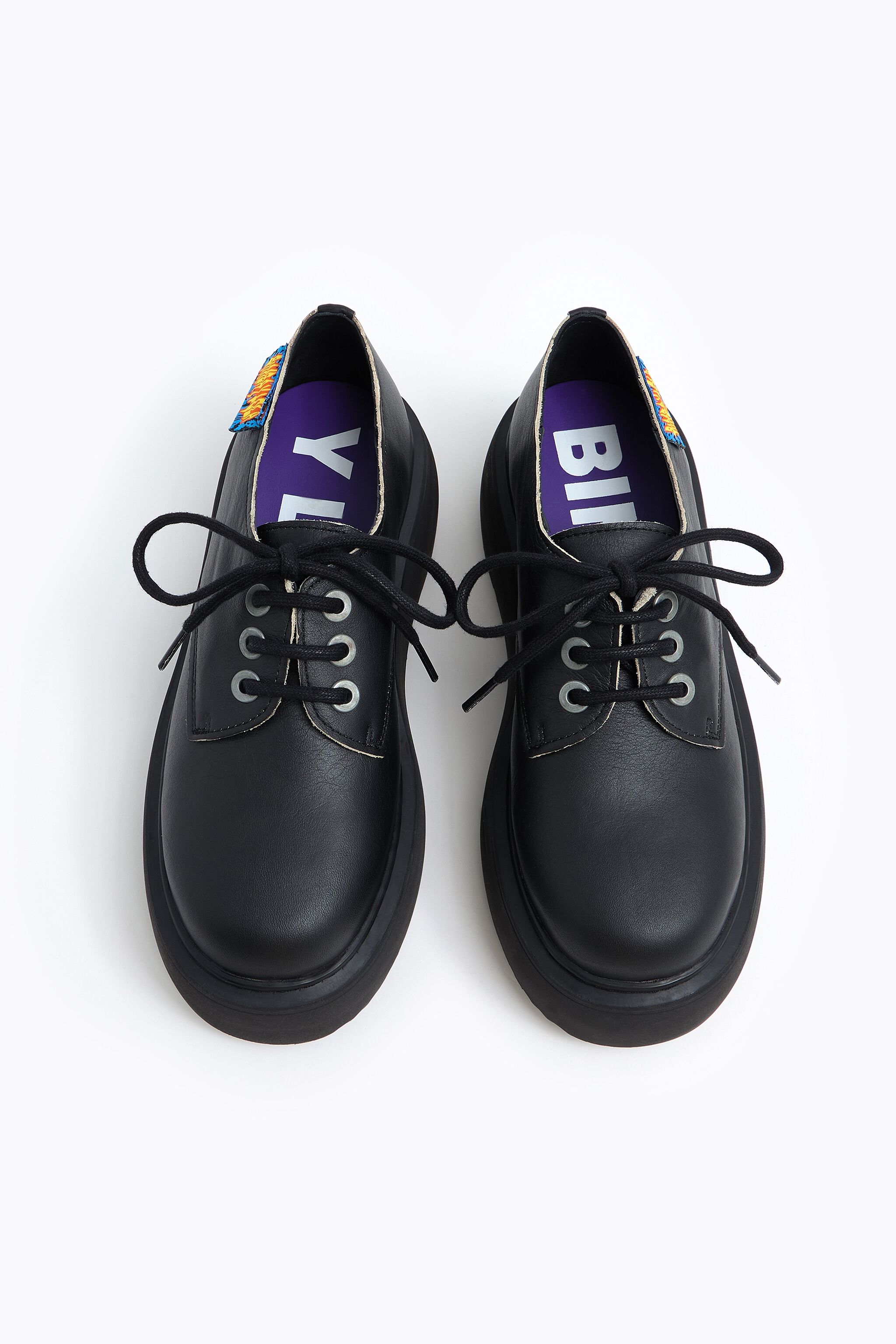 Schoen blucher plateauzool zwart