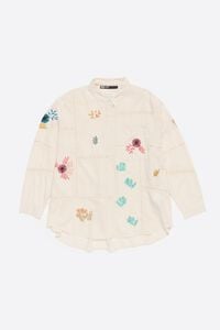 Camisa bodoques a contraste blanco roto