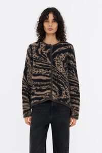C&aacute;rdigan boxy mohair Animal marr&oacute;n