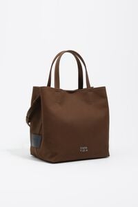 Large dark khaki waxed gabardine Carlino bag