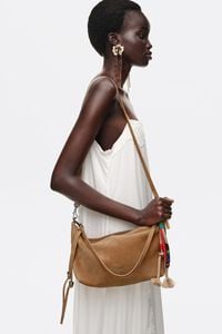 Medium natural suede Madrid bag