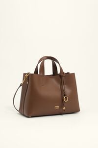 Bolso tote Chihuahua grande piel marr&oacute;n dorado