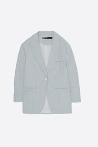Light gray oversize tailored jacket with stripes