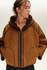 Hazelnut reversible shearling jacket