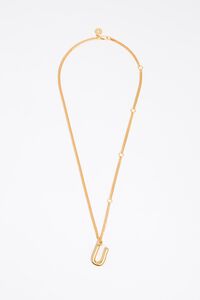 Gold letter U chain necklace