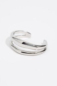 Irregular band bracelet silver metallic finish