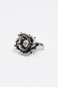 Silver flower ring with crystal