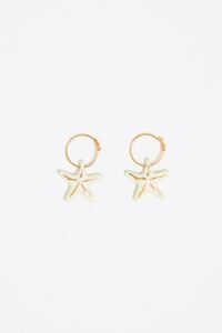 Pendientes aro estrellas marfil