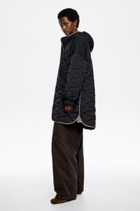 Black padded jacket hood