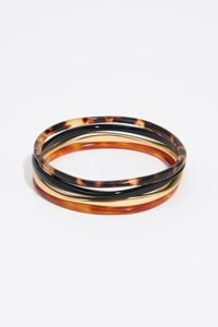 Set de 4 pulseras efecto carey dorado mate