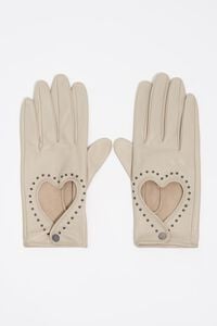 Stone leather heart gloves