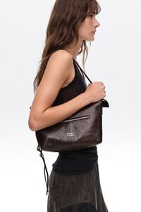 Medium dark brown leather Madrid bag
