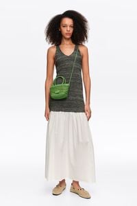 White two-material knit dress