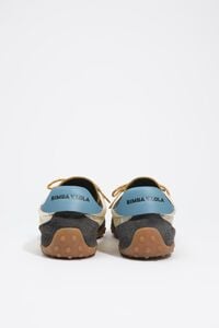 Cream suede and satin 13 22 sneaker