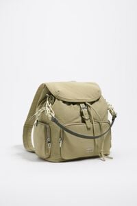 Light khaki nylon pocket backpack