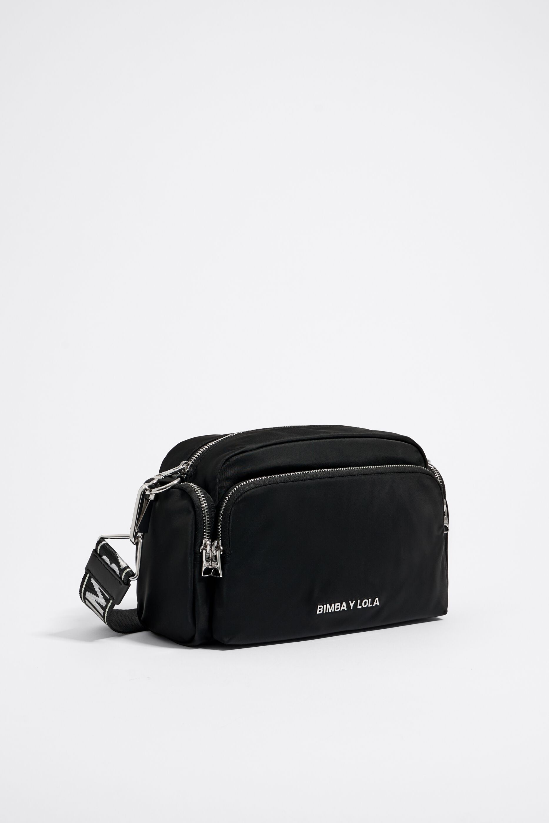 Bolso bandolera M nylon negro