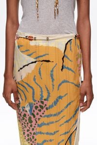 Wild patchwork linen sarong skirt