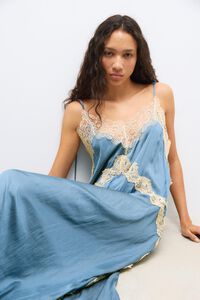 Teal flowing slip dress