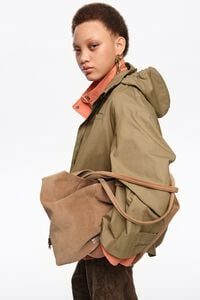 Torba shopper duża dwoina tłoczony naturalna