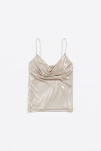 Top tirantes metalizado champagne