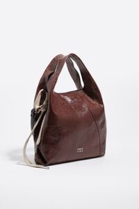 Medium mocha leather Paper bag