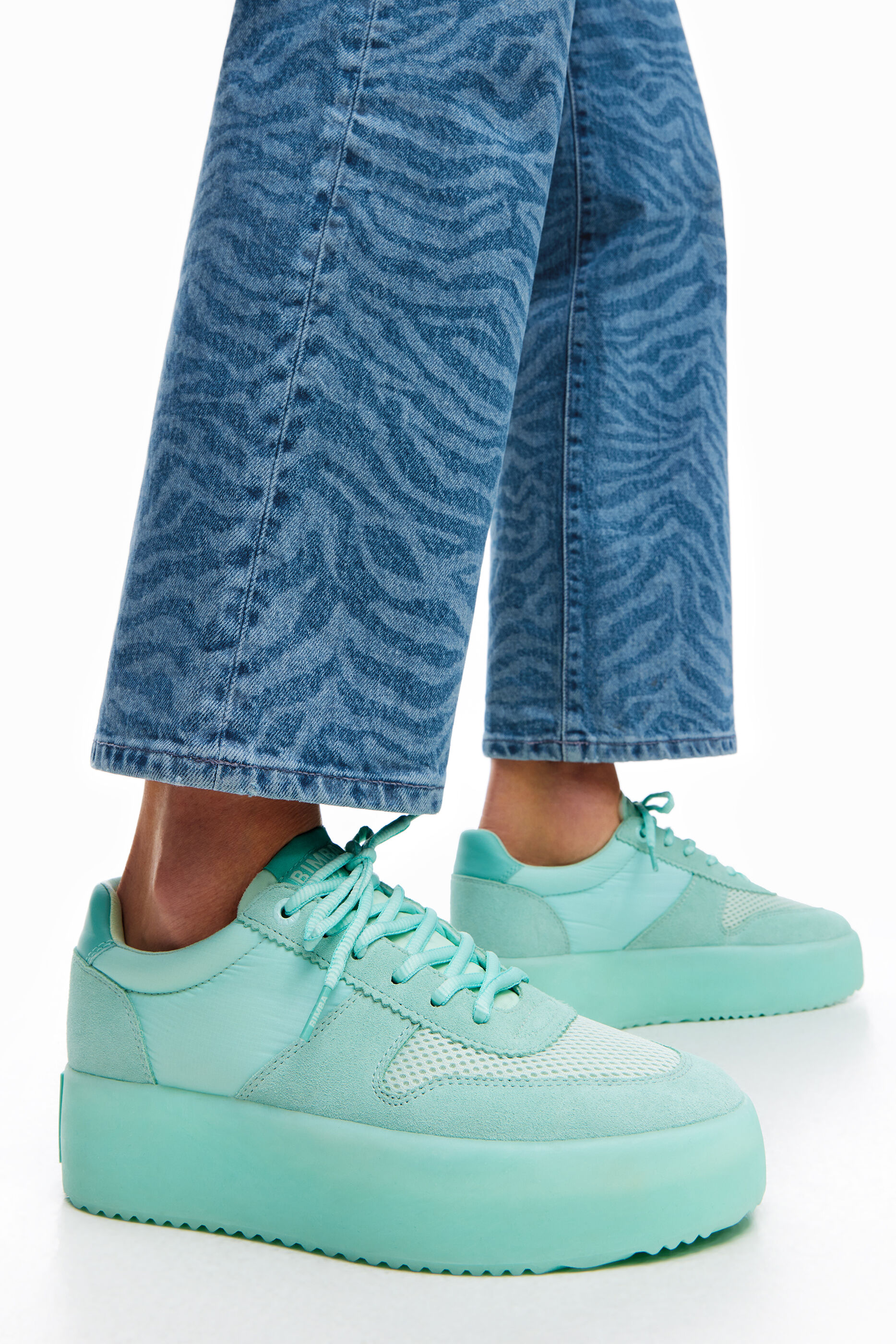 platform blue sneakers